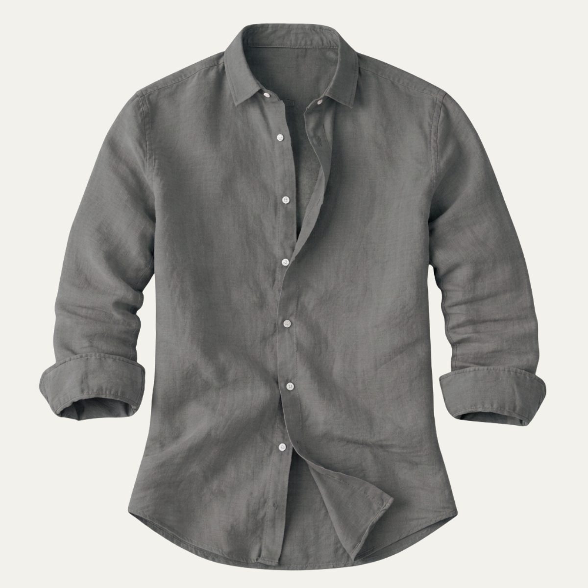 Men's Linen Beach Shirt Lightweight Summer Beige