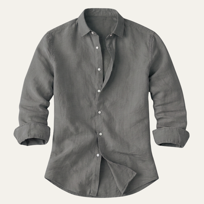 Men's Linen Beach Shirt Lightweight Summer Beige