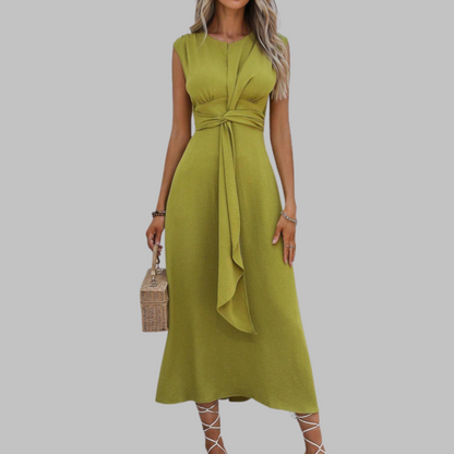Elegant Women's Sleeveless Maxi Dress Round Neck