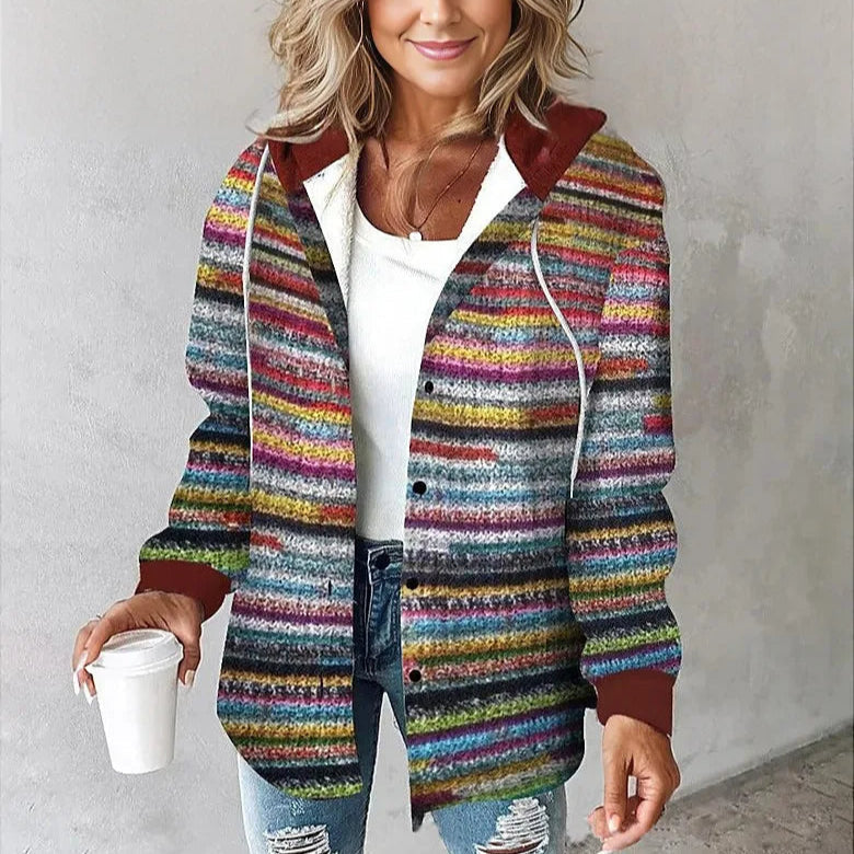Women's Hooded Plaid Coat