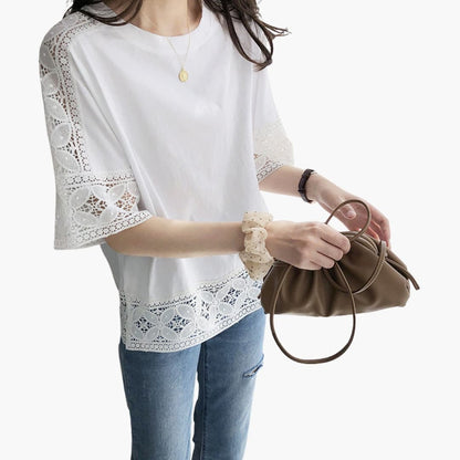Women's Short Sleeve Lace T-Shirt - Vonnera