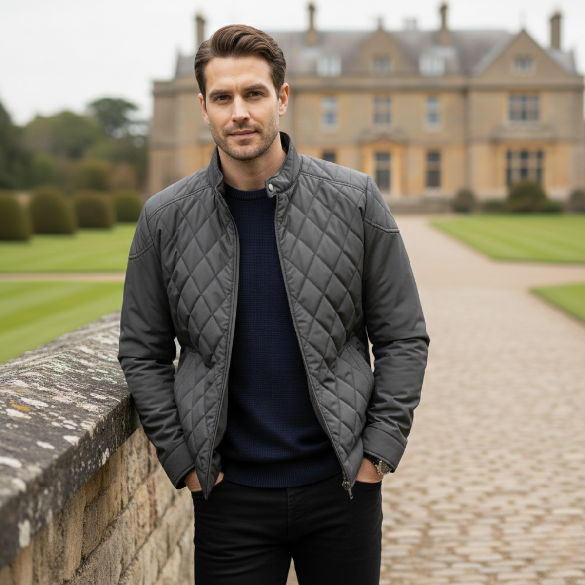 Men's Lightweight Padded Quilted Winter Jacket