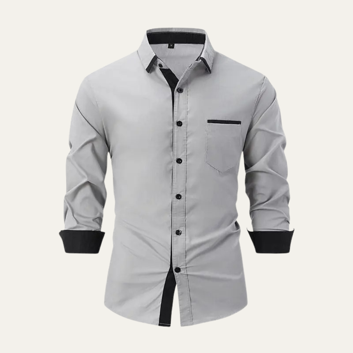 Men's Contrast Trim Button Up Shirt - Vonnera