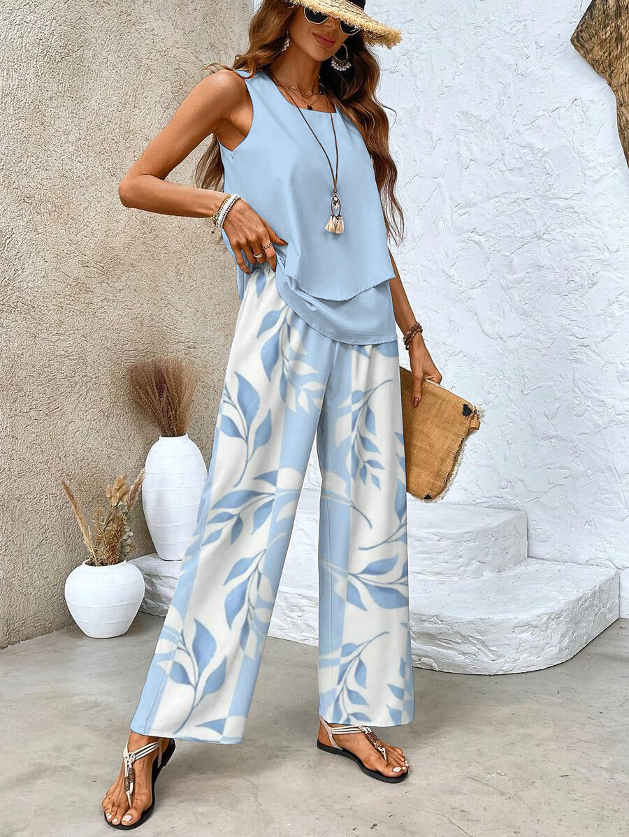 Women's Straight Leg Pants Set