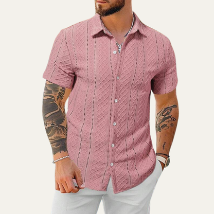 Men's Textured Button Up Shirt