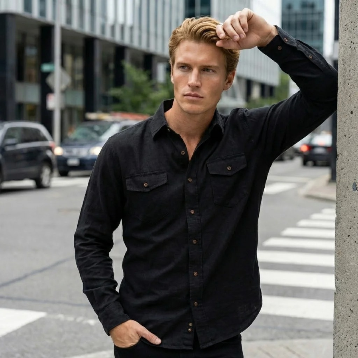 Men's Soft Casual Shirt Single Breasted Cotton