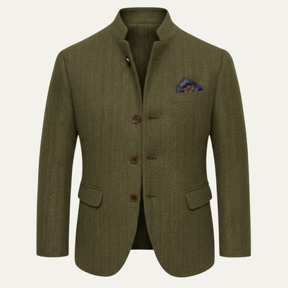 Mens Wool Tweed Blazer Jacket