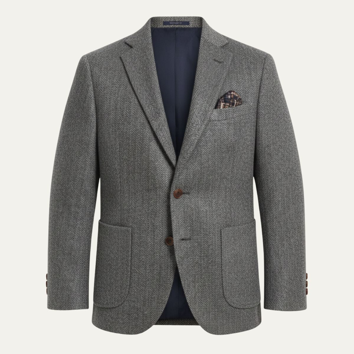 Men's Wool Tweed Blazer Jacket Herringbone Pattern