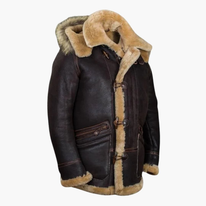 Men's Sheepskin Winter Parka Jacket