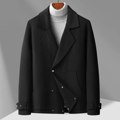 Men's Wool Peacoat Double Breasted Navy Blue