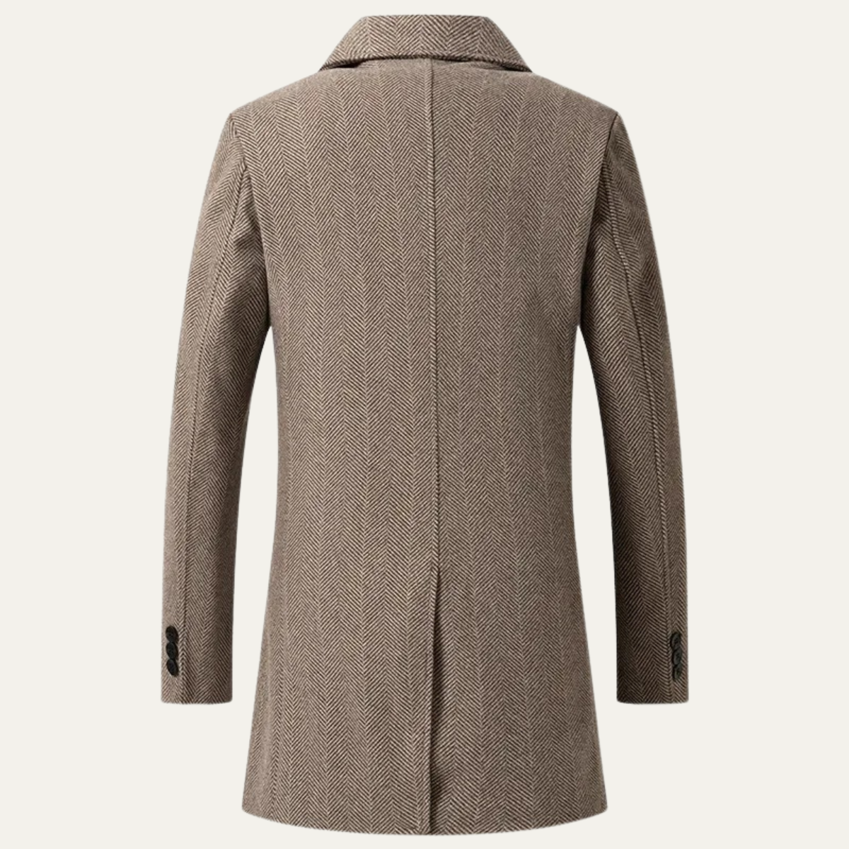 Men's Vintage Double Breasted Wool Coat Navy Blue