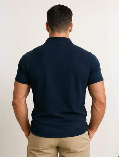 Men's Navy Blue Polo Shirt Cotton