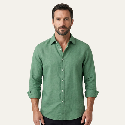 Men's Linen Beach Shirt Casual Summer Lightweight