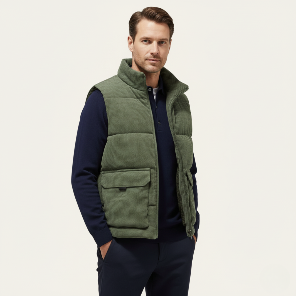 Men's Corduroy Quilted Vest Lightweight