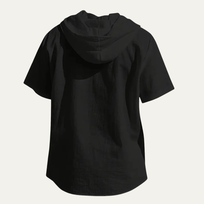 Men's Cotton Linen Hooded Casual Drawstring