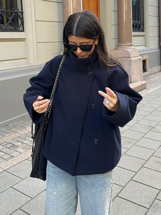 Women's Double Button Short Coat - Vonnera