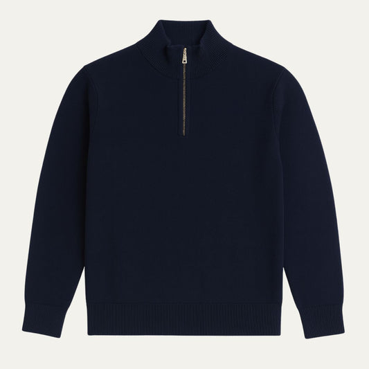 Men's Half-Zip Sweater Navy Blue - Vonnera