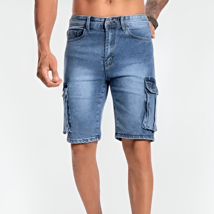 Men's Denim Cargo Shorts - Vonnera
