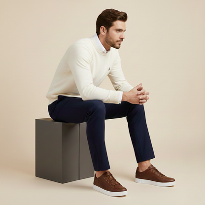 Men's Leather Low Shoes Classic Brown