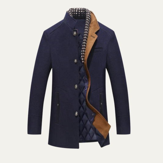 Men's Classic Wool Winter Coat Quilted Lining - Vonnera