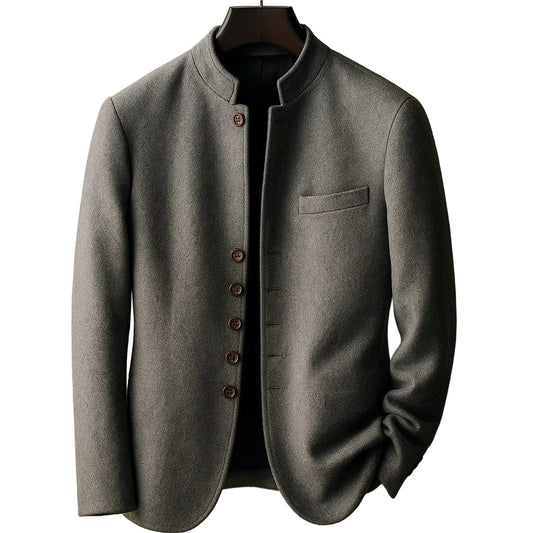 Marcello Men's Wool Stand Collar Jacket - Vonnera
