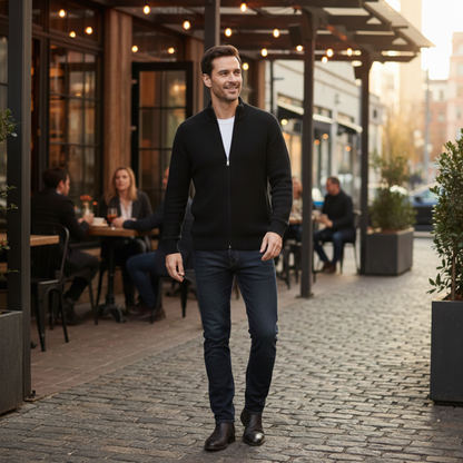 Men's Knit Zip Cardigan Sweater