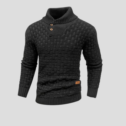Men's Button Up Half Collar Sweater - Vonnera