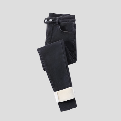 Women's High Waist Thermal Jeans