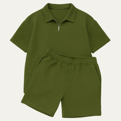 Men's Polo Shorts Set Red