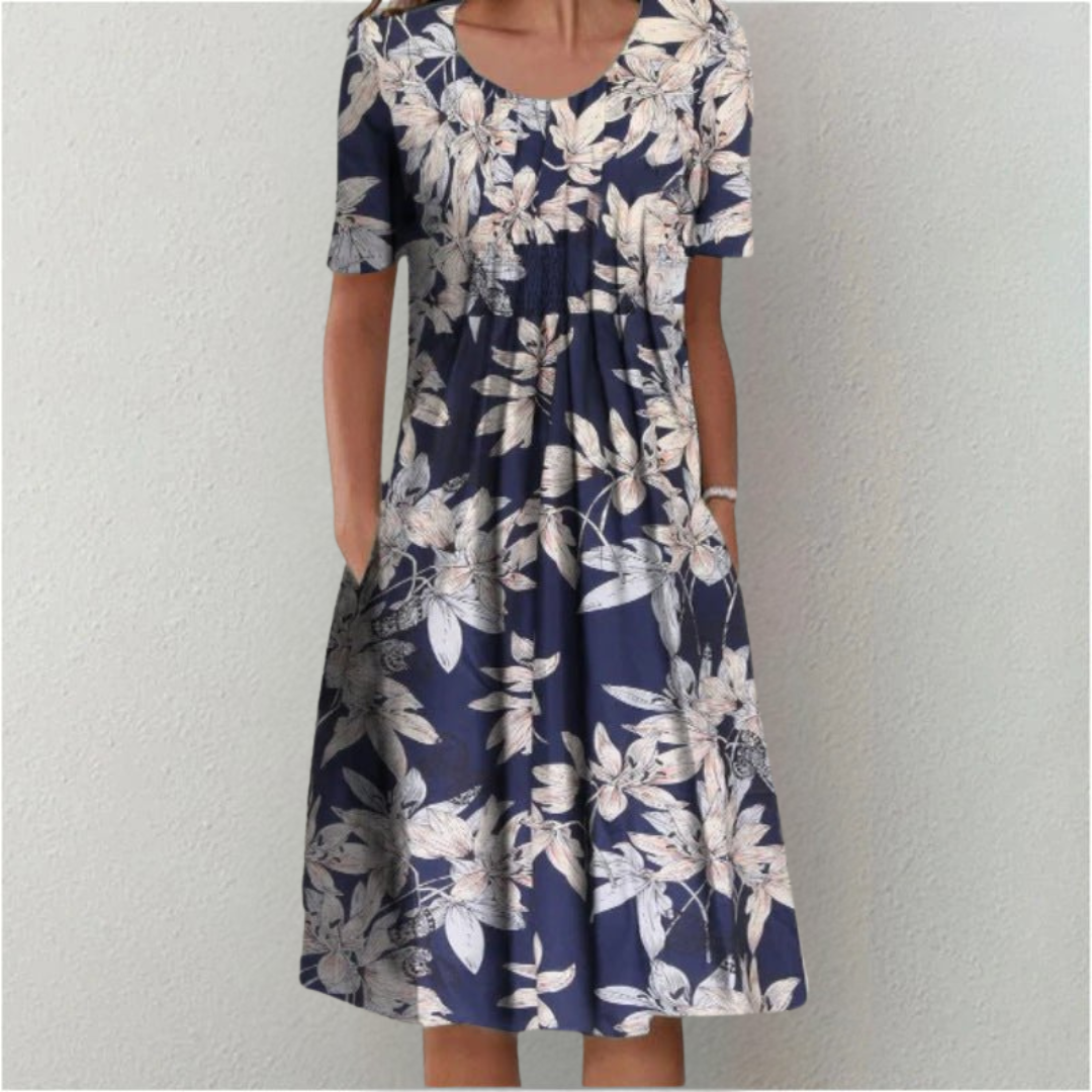 Women's Floral Dress With Pockets Casual