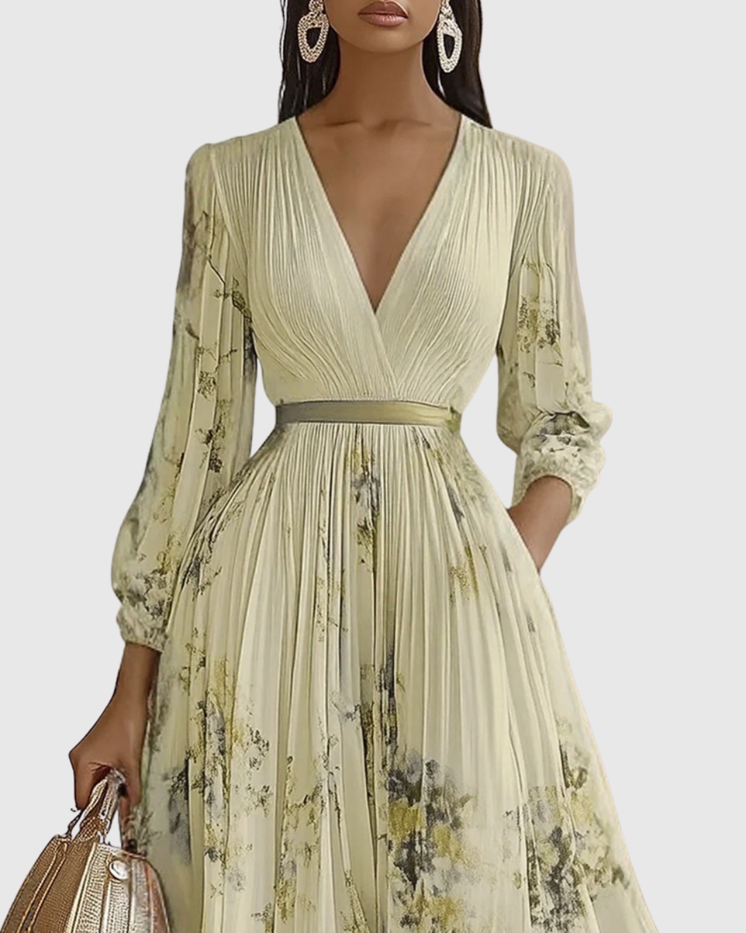 Women's Pleated Maxi Dress Elegant