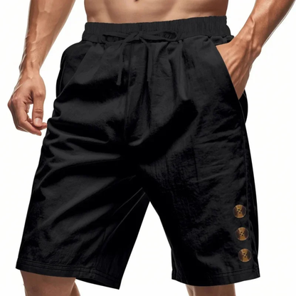 Men's Summer Shorts Cotton Drawstring Beige