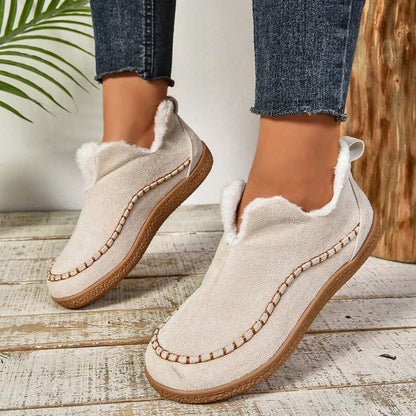 Women's Low Ankle Boots Rounded Toe Pull On Design