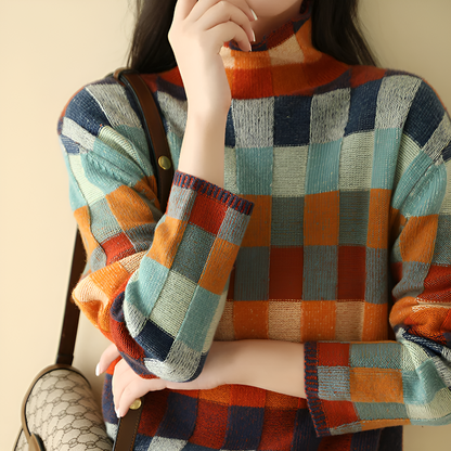 Women's High Neck Fine Wool Sweater