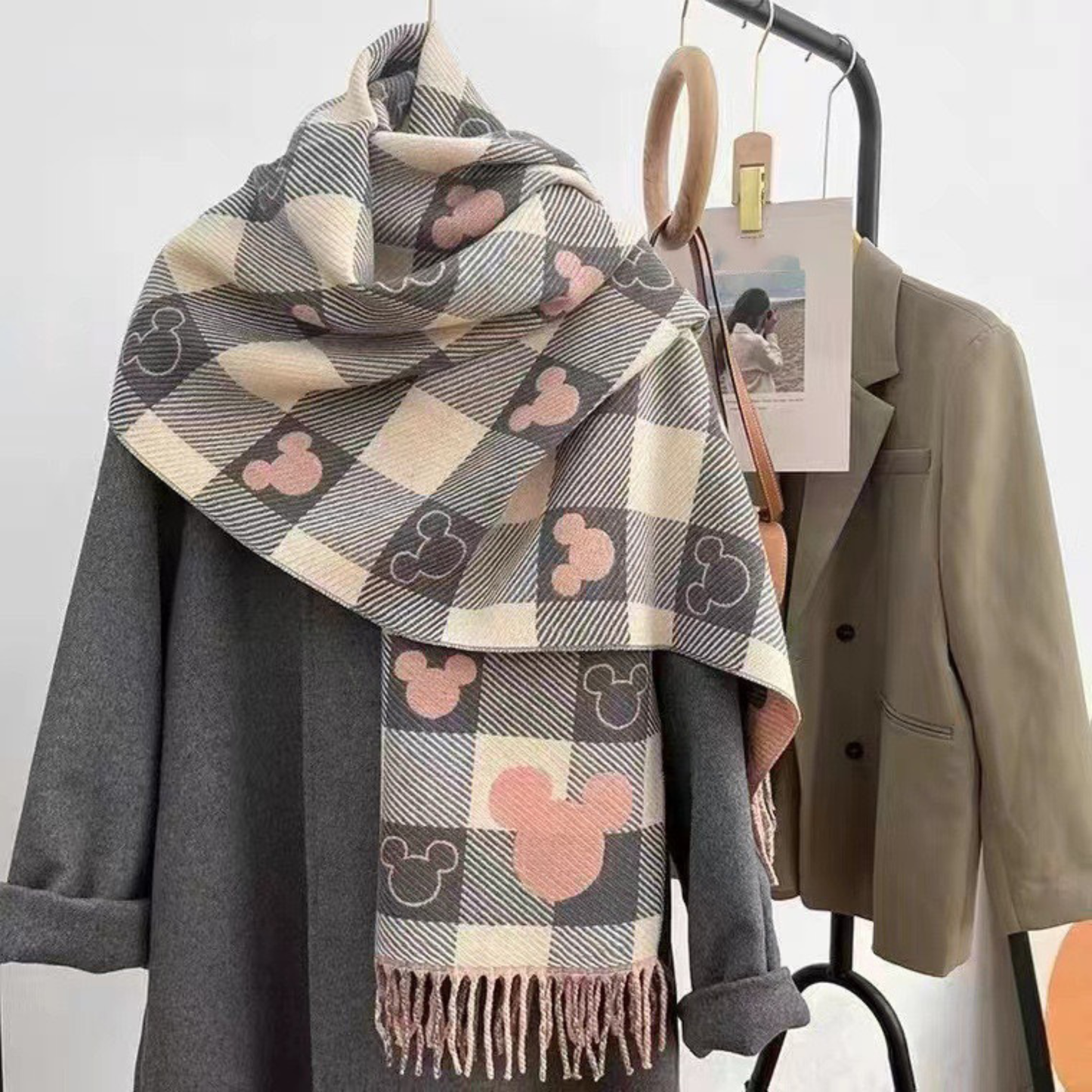Comfy Plaid Tassel Scarf Warm Double Sided - Vonnera