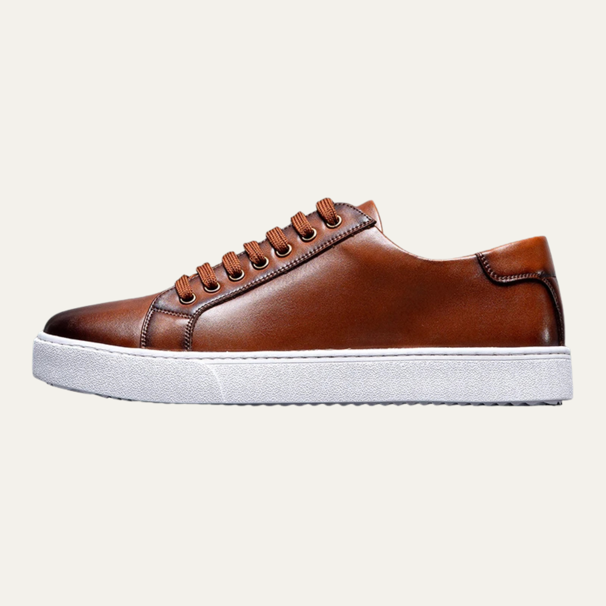 Mens Classic Low Lace Up Shoes Leather Casual Brown - Vonnera