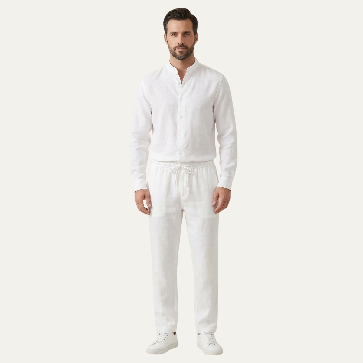 Men's Cotton Linen Casual Shirt And Pants Set