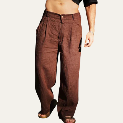 Men's Linen Relaxed Fit Casual Pants