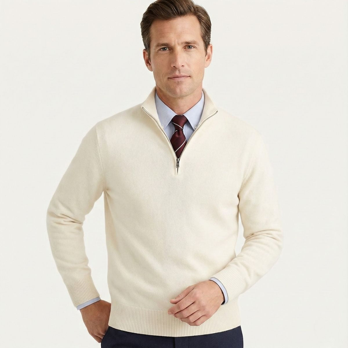 Men's Modern Quarter Zip Sweater