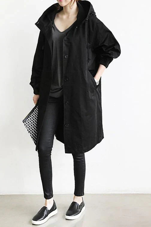 Women's Waterproof Raincoat With Hood Long Warm