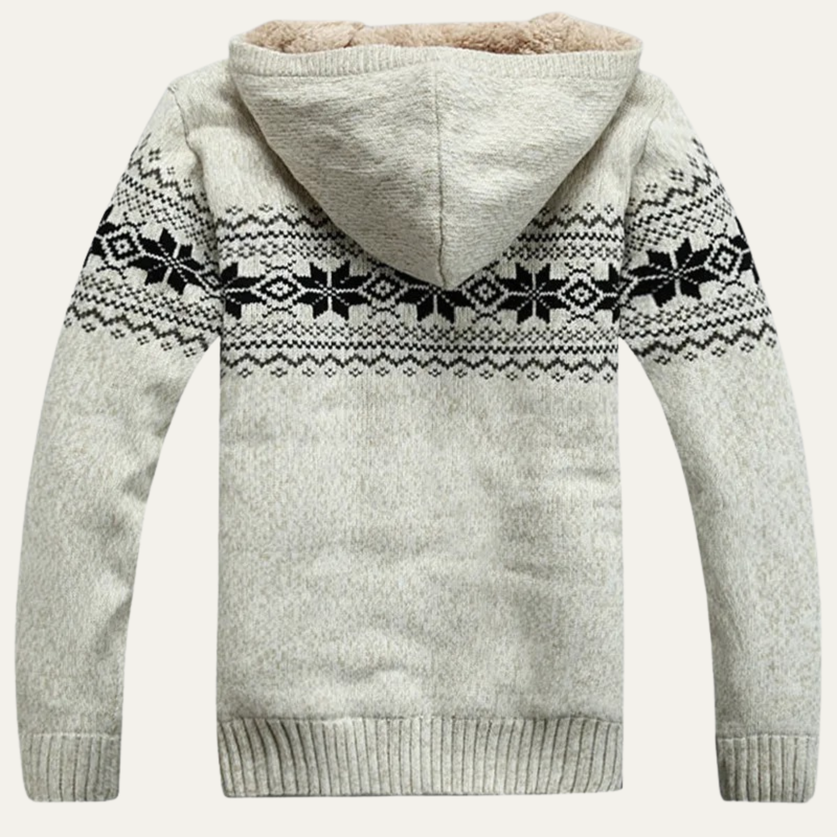Men's Knit Zip Up Jacket Nordic Pattern