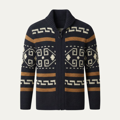 Men's Cashmere Cardigan Shawl Collar Button Up Knit