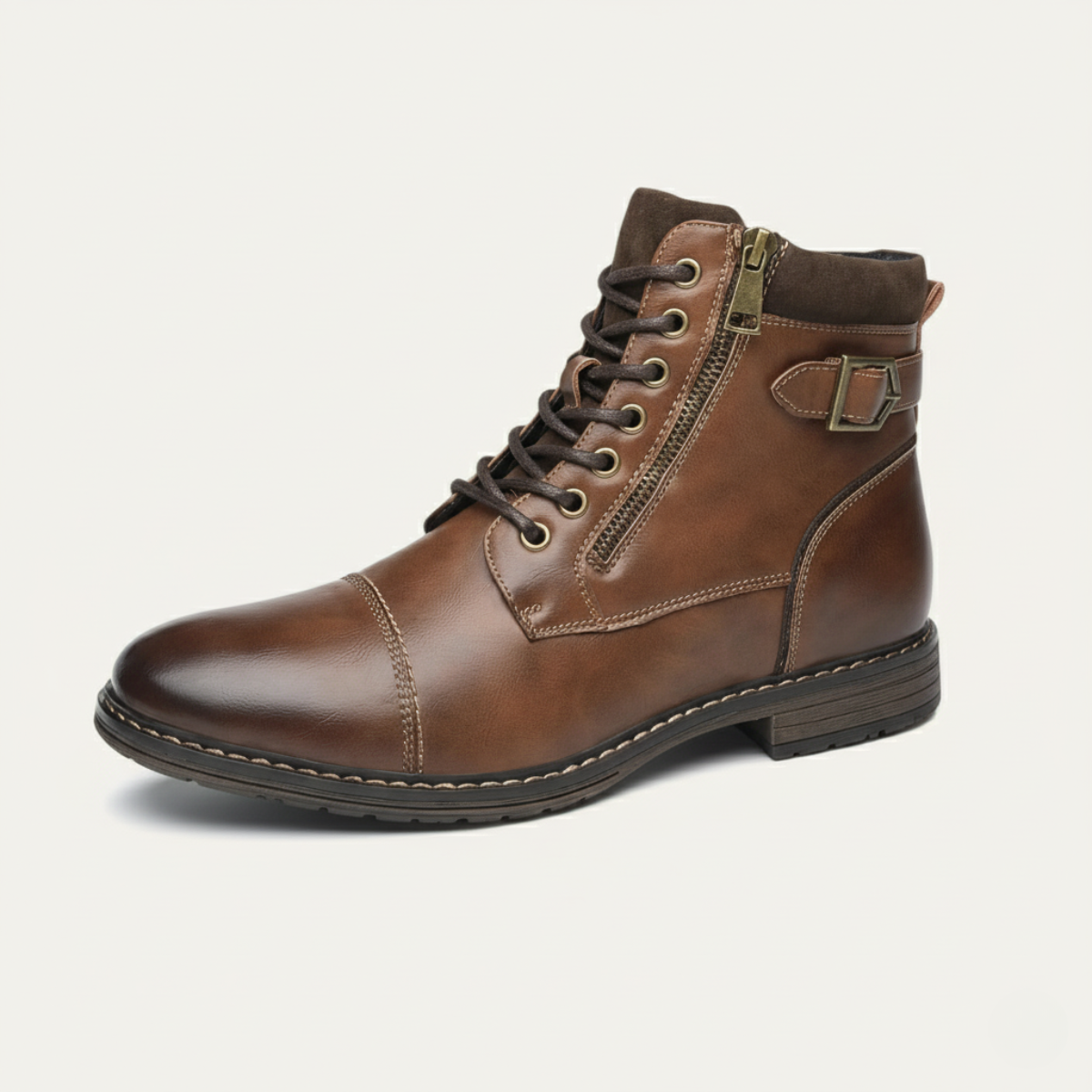 Men's Leather Ankle Boots Vintage Brown - Vonnera