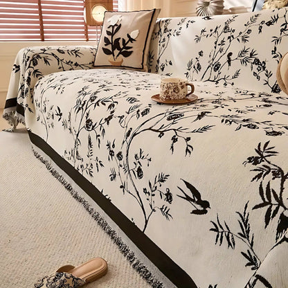 Floral Throw Blanket Fringe Trim
