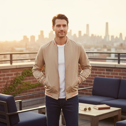 Men's Slim Fit Bomber Jacket Casual Zip Up