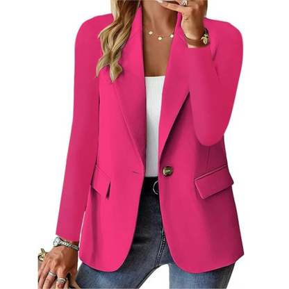 Women's Slim Fit Blazer Long Sleeve Buckle Closure