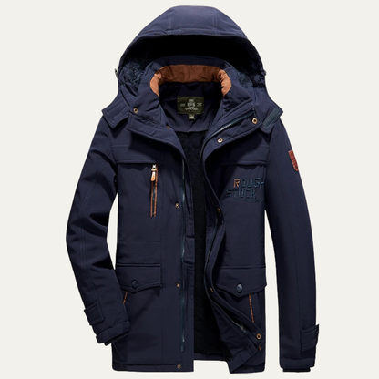 Men's Thick Warm Parka Coat Fur Lined Hooded