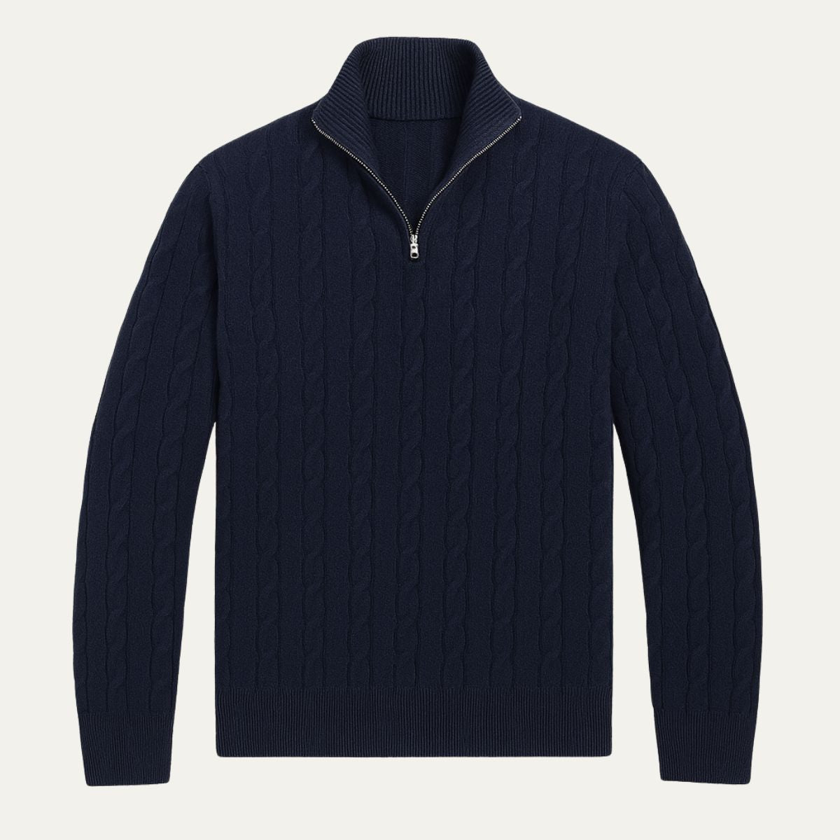Men's Cable Knit Zipper Sweater - Vonnera
