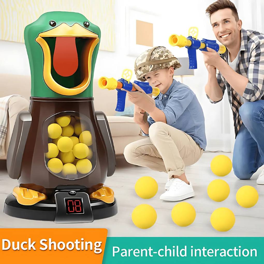 Soft Bullet Air Gun Game Set With Walking Duck Target
