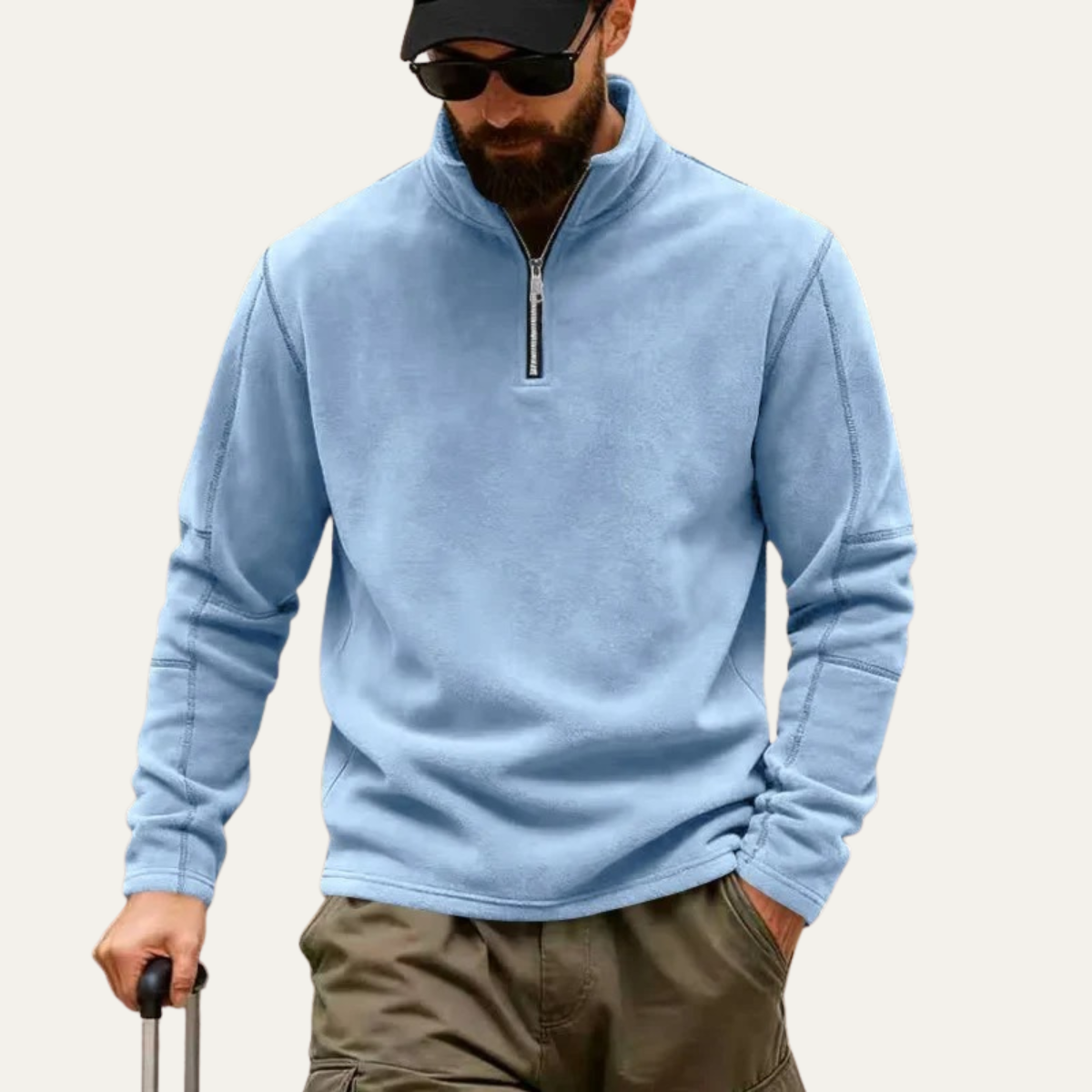 Men's Quarter Zip Fleece Sweater Warm